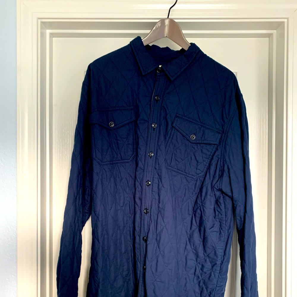 Guideboat Quilted Shirt Jacket Navy Blue